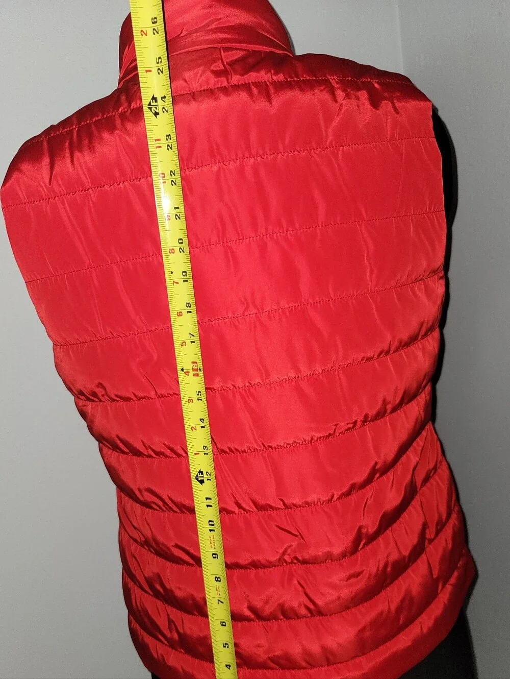 Michael Kors Red Quilted Puffer Vest with Gold Hardware and Side Seam Pockets